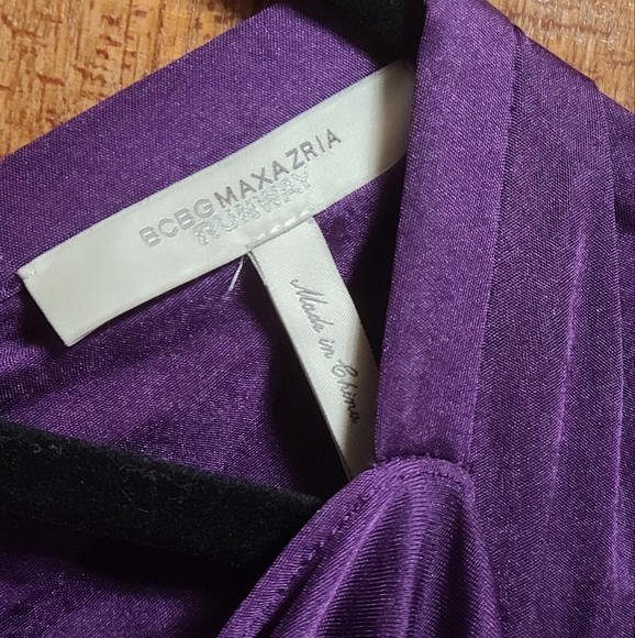 BCBG Runway asymmetric draped purple dress - Picture 4 of 4